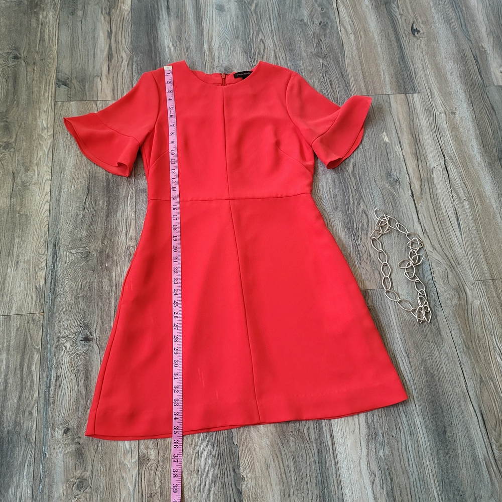 Banana Republic Elegant Red Ruffle Sleeve Dress - Picture 10 of 15